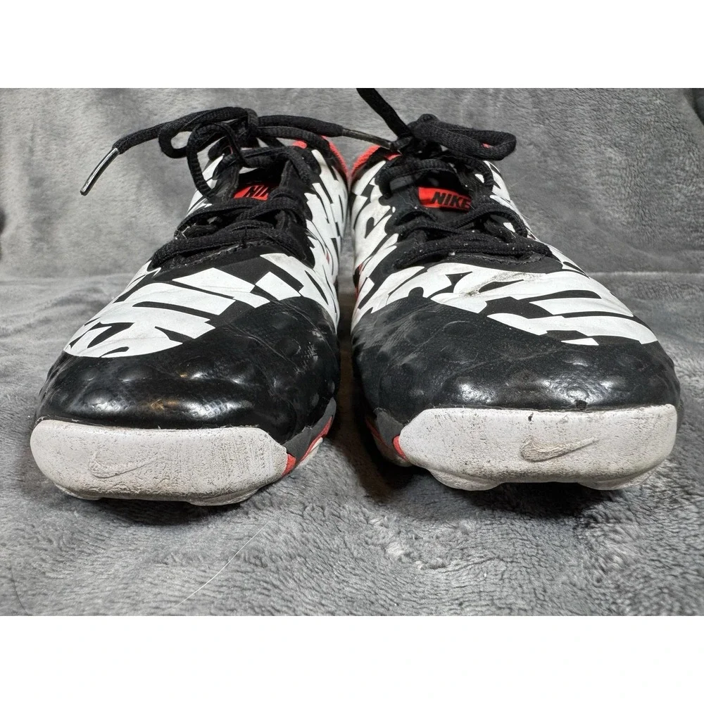 Nike Football Cleats Boys 3Y Youth Size 3 Black White Red Just Do It Fastflex
